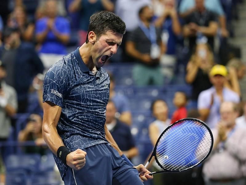 Novak Djokovic knicker boxers with t-shirts on the tennis court