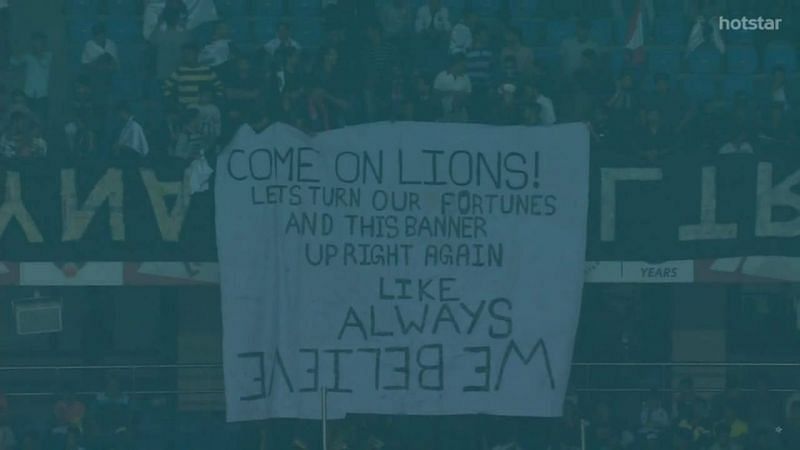 A banner put up by Dynamos Ultras at the Jawaharlal Nehru Stadium in Delhi (Screengrab)