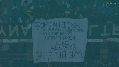 A banner put up by Dynamos Ultras at the Jawaharlal Nehru Stadium in Delhi (Screengrab)