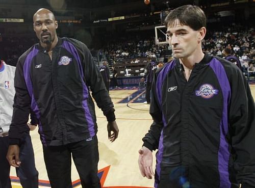 Malone and Stockton pre-game