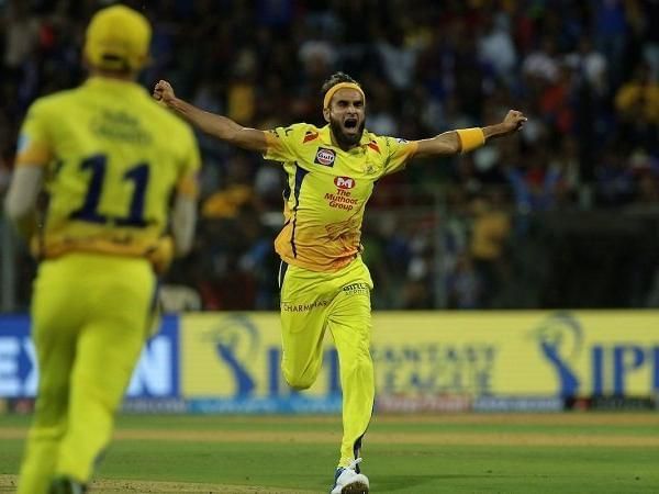 Imran Tahir doing his famous victory lap for Chennai Super Kings