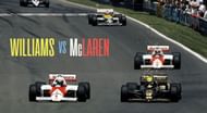 The McLarens being chased by a Williams and Lotus