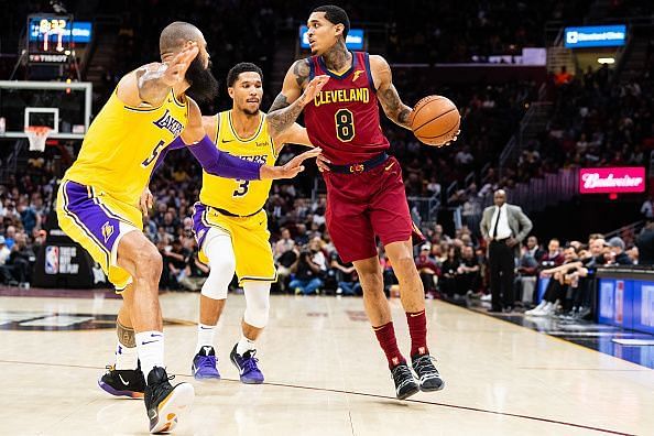 Jordan Clarkson in action against his former team, the Los Angeles Lakers