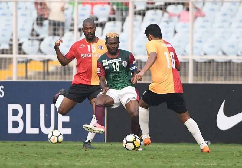 East Bengal lost the first Kolkata Derby of last year&#039;s I-League after a lone goal from Mohun Bagan&#039;s defender Eze Kingsley