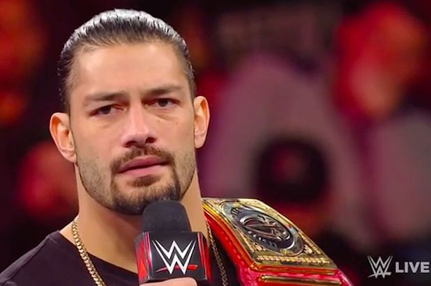 Roman Reigns making his sad announcement.