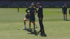Watch : Mitchell Starc takes down Nathan Lyon's shorts during interview