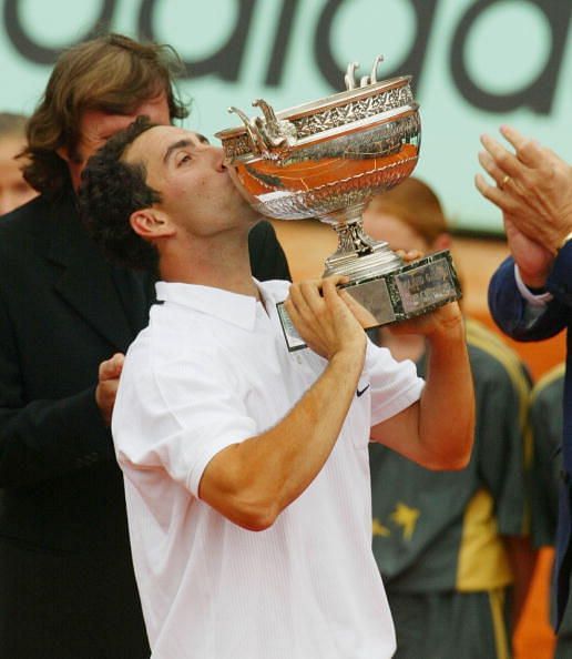 Albert Costa with the French Open 2002 trophy
