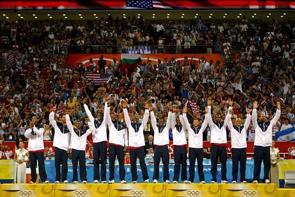 Team USA at the gold medal ceremony
