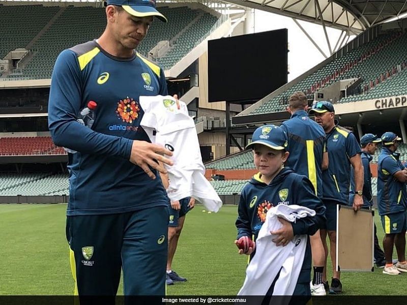 Archie Schiller received his test jersey at the Adelaide Oval (Image credits: Cricket.com.au on Twitter)
