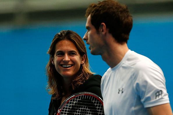 Amelie Mauresmo with Andy Murray with whom she worked with for 2 years from 2014 to 2016