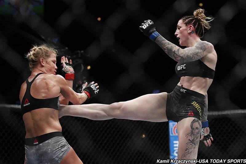 Megan Anderson during her UFC outing against Holy Holm at UFC 225! Credit: USA Today Sports