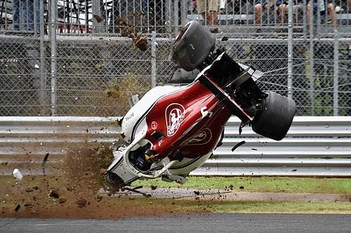 Sauber's Marcus Ericsson was involved in a high-speed crash at Monza