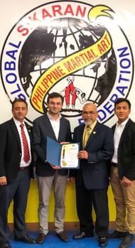 In the picture: Hari Osias Banaag President Global Sikaran Federation honor Mr. Muhammed Levent Akici International Affairs Coordinator of World Ethnosport Confederation (WEC) with Award of Appreciation