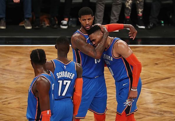 Westbrook let PG13 take over in the Thunder&#039;s win over the Nets