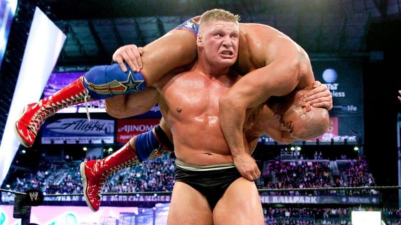 Lesnar made history at WrestleMania 19