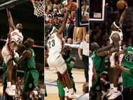 LeBron James Dunking on Kevin Garnett