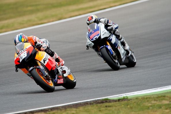 Lorenzo lost out to Pedrosa on the last lap of the race