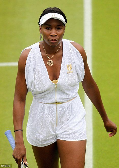 Venus Williams in a white jumpsuit