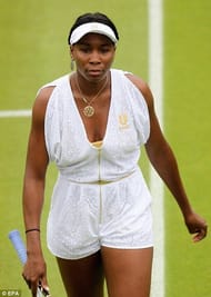 Venus Williams in a white jumpsuit