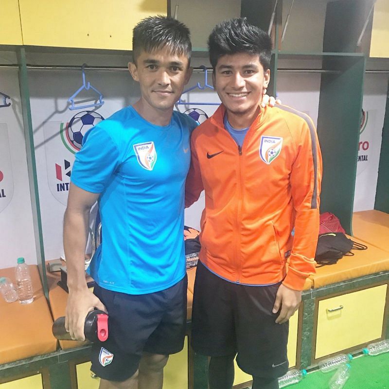 Anirudh with Sunil Chhetri