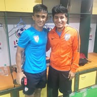 Anirudh with Sunil Chhetri