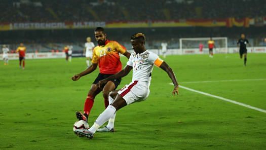 Eze Kingsley was sent off at the hour mark during the &#039;Kolkata Derby&#039;