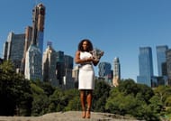 Serena Williams with the 2012 US Open trophy