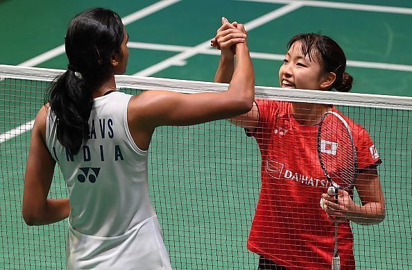 PV Sindhu (left) and Nozomi Okuhara