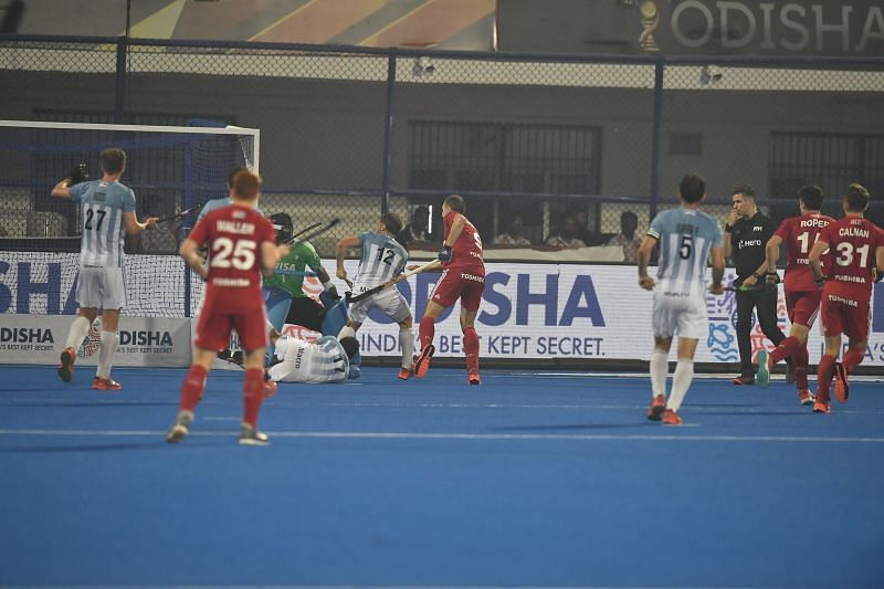 England edged past Argentina in a riveting encounter at the Kalinga Stadium