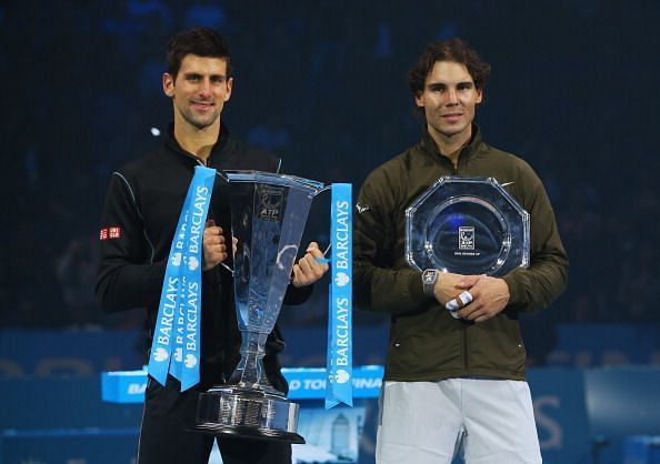 Nadal with the runners-up trophy at the WTF