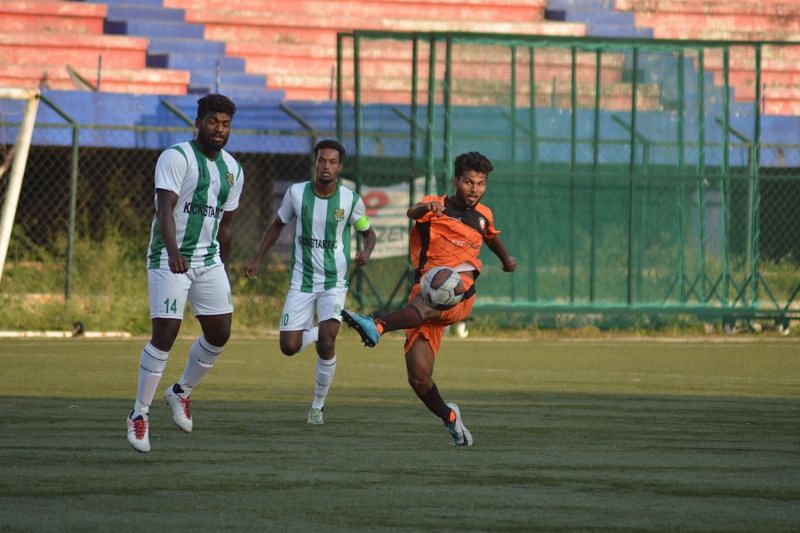 Riswanali&Acirc;&nbsp;of South United FC takes a shot