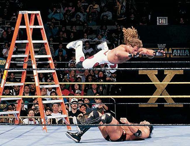 Shawn Michaels performs one of the most famous splashes in WWE history