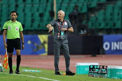 Steve Coppell in action at the touchline during yesterday's game [Image: ISL]