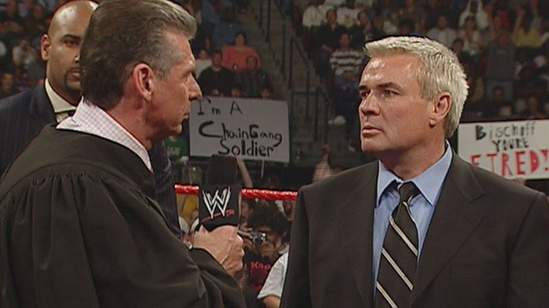 Bischoff desperately pleads his case to the honorable Judge Vince McMahon