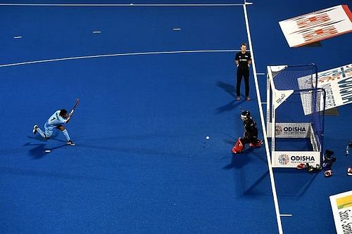 Varun's drag-flick led to the penalty stroke against Belgium