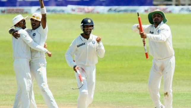 Indian players celebrate their win