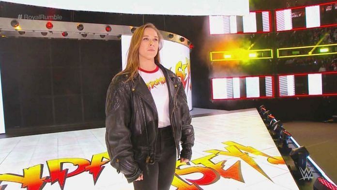Ronda Rousey set foot in a WWE arena for the first time at this year&#039;s Royal Rumble