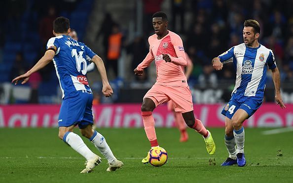 Dembele caused Espanyol problems on the left wing