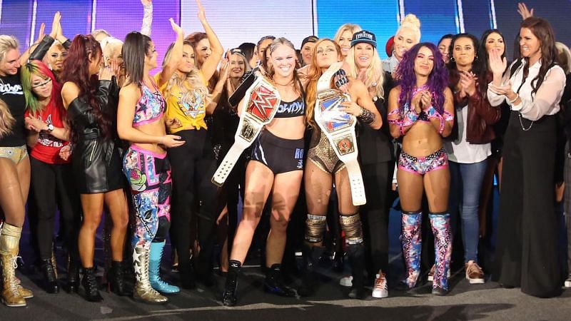 Closing moments of WWE&#039;s All Women&#039;s PPV Evolution
