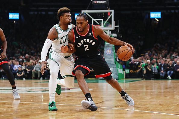 Action from Toronto Raptors v Boston Celtics game