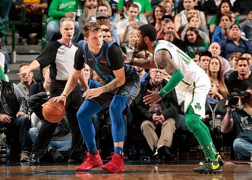 Doncic posts up Kyrie