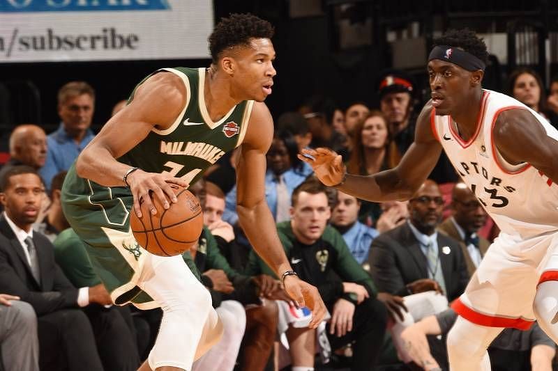 Giannis Antetokounmpo&#039;s monster double-double helped the Bucks past Raptors