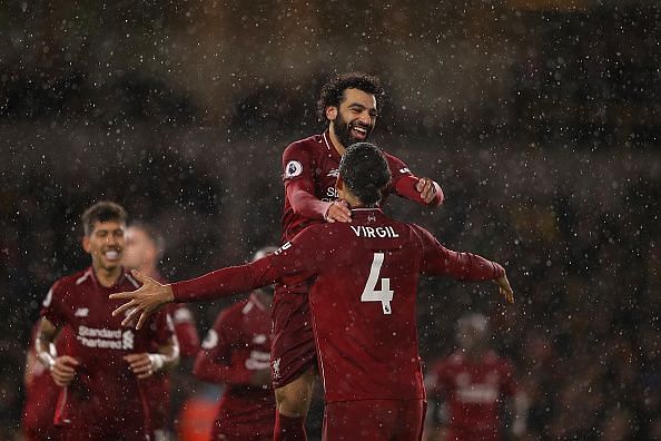Goals from Salah and van Dijk saw Liverpool top the Premier League at Christmas