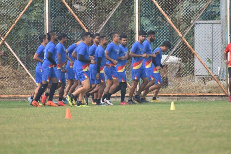 East Bengal players in training