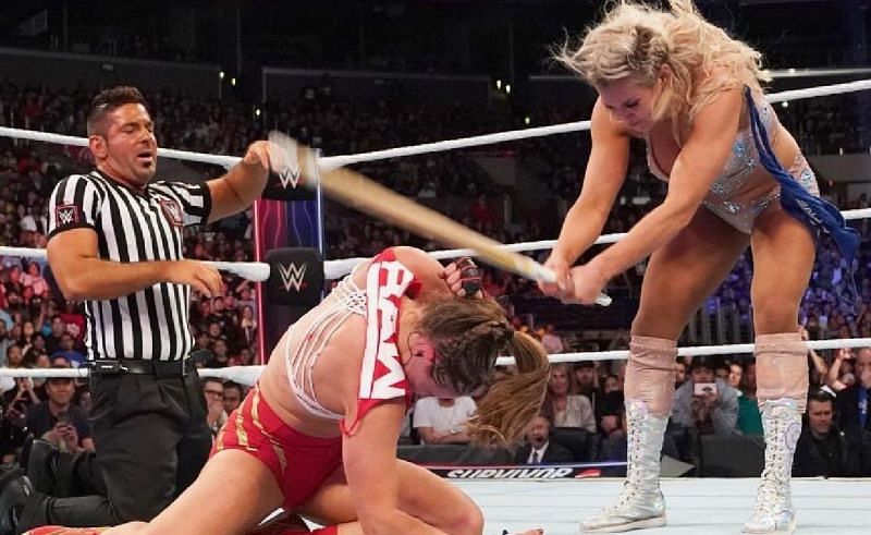 Rousey and Charlotte at Survivor Series