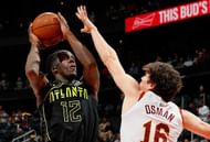 Prince in action for the Hawks against the Cleveland Cavaliers