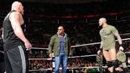 Batista, Randy Orton and Brock Lesnar after Royal Rumble 2014