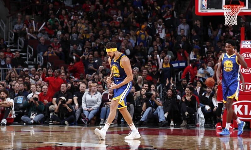 Headband Klay erupted for 52 points in Chicago. Credit: USA Today