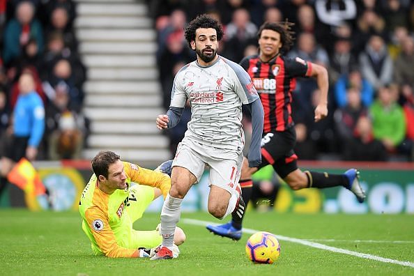 Salah scoring a timely hat-trick