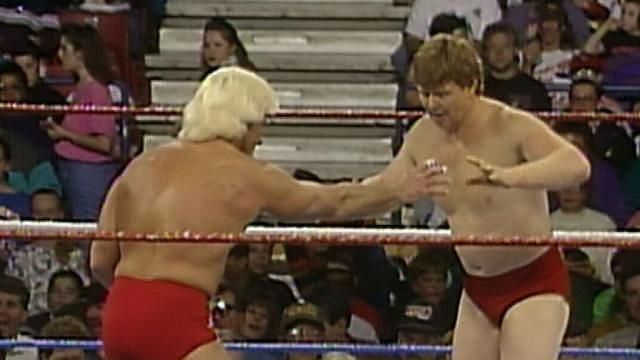 Bob Backlund and Ric Flair square off in the 1993 Royal Rumble.